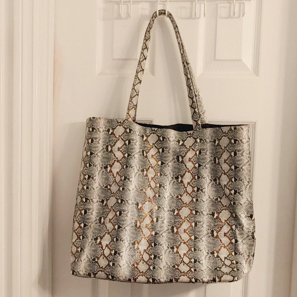 Snakeskin Print Tote